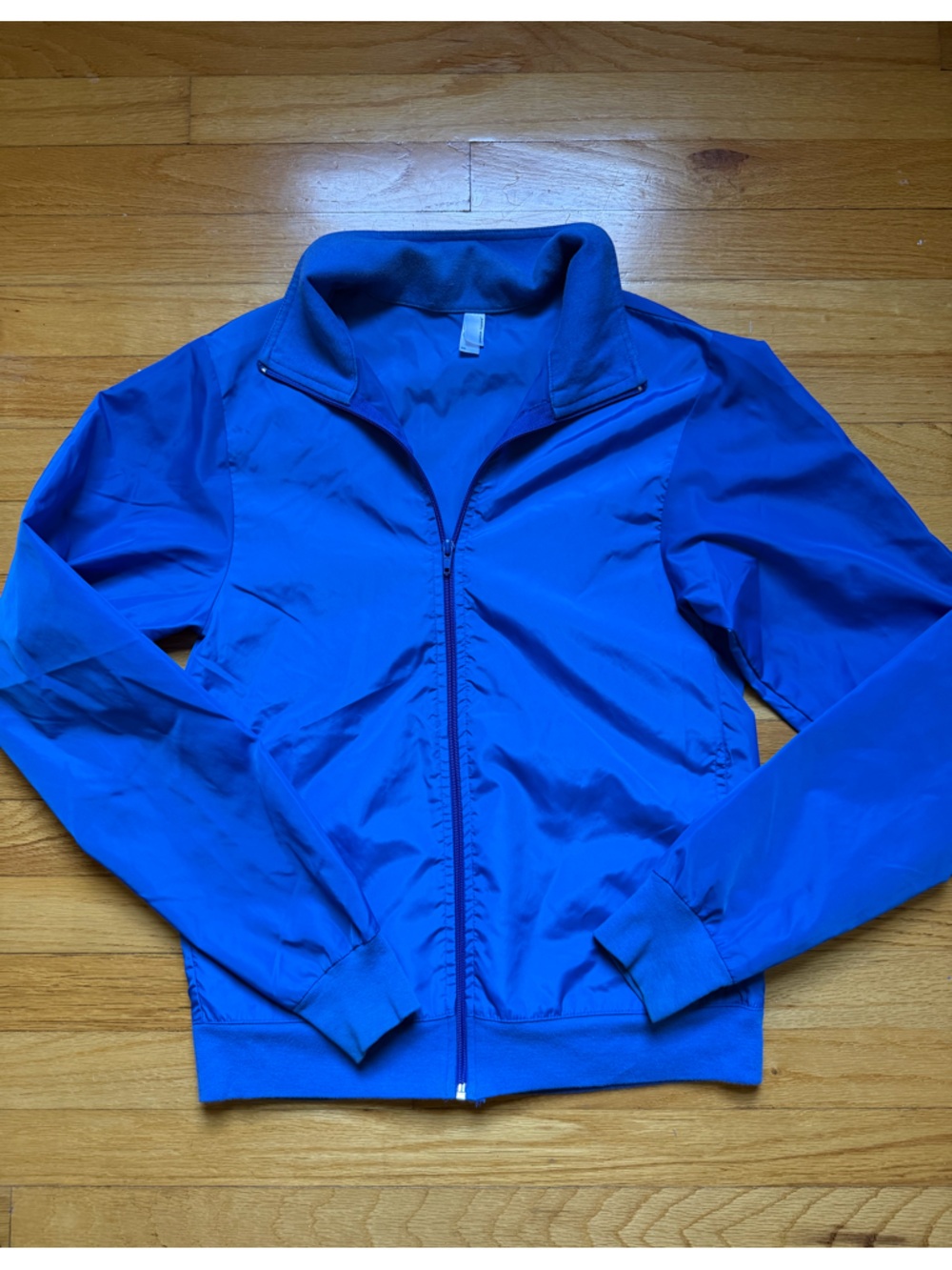 American Apparel Women’s Blue Full-Zip Nylon Windbreaker Jacket xsmall